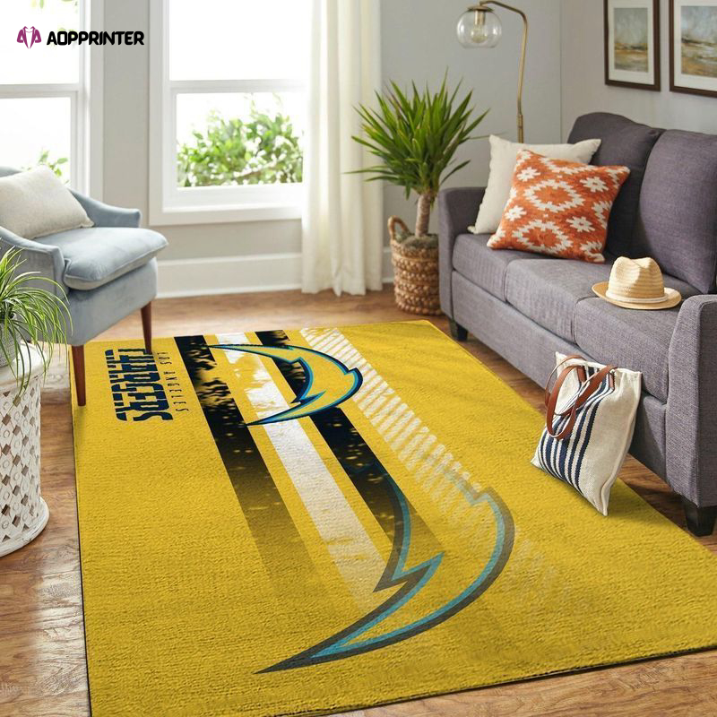 los angeles chargers rug living room floor decor fan gifts 99