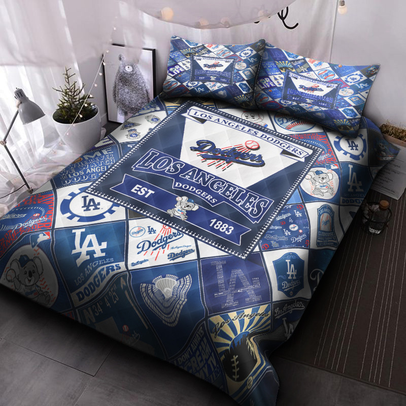 los angeles dodgers v4 bedding set vui29