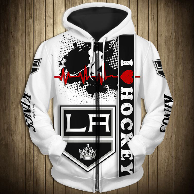 los angeles kings zip up hoodie heart beats nhl for men and women 4425 lxtea