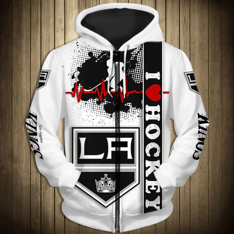 los angeles kings zip up hoodie heart beats nhl for men and women 4425 lxtea