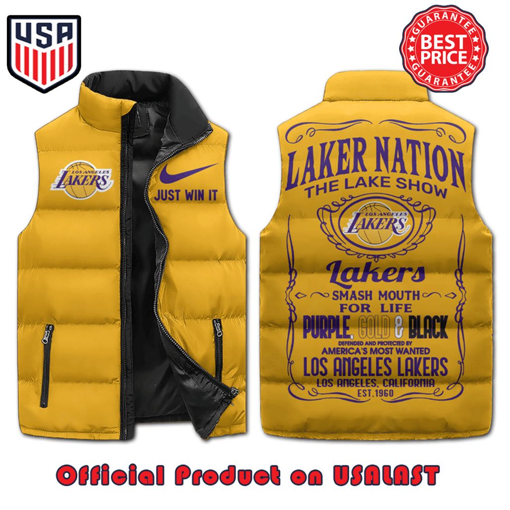 los angeles lakers the lake show puffer sleeveless jacket 1 e7PSv