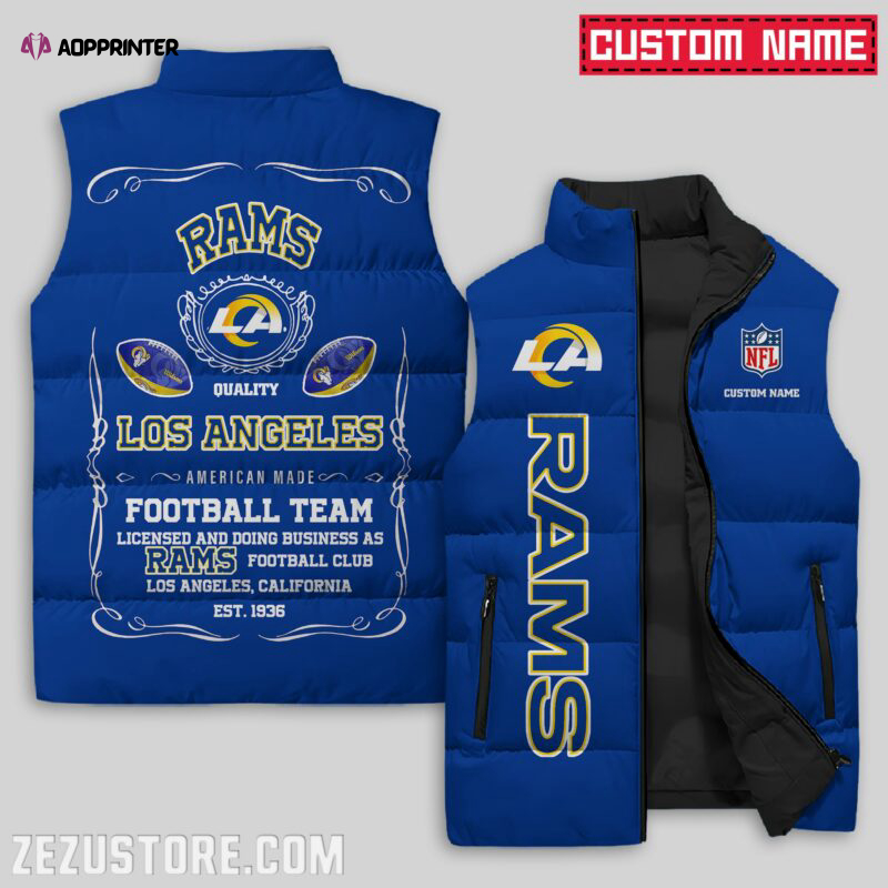 los angeles rams nfl sleeveless puffer jacket custom for fans gifts 12