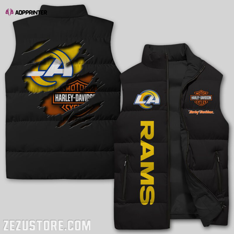 los angeles rams nfl sleeveless puffer jacket custom for fans gifts