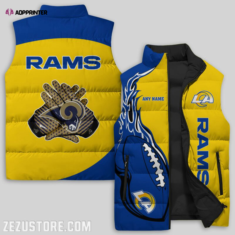 los angeles rams nfl sleeveless puffer jacket custom for fans spj1636