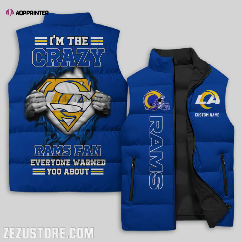 los angeles rams nfl sleeveless puffer jacket custom for fans spj2235