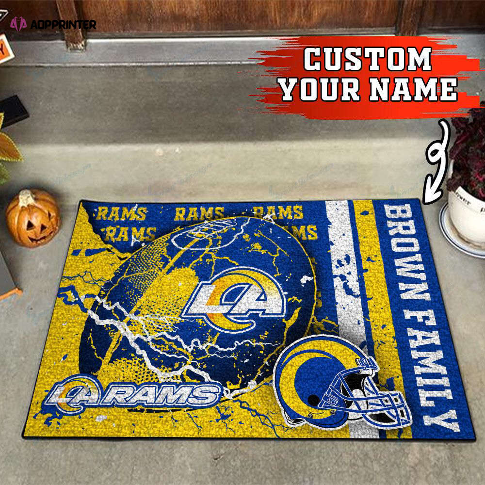 los angeles rams personalized doormat gift for home decor