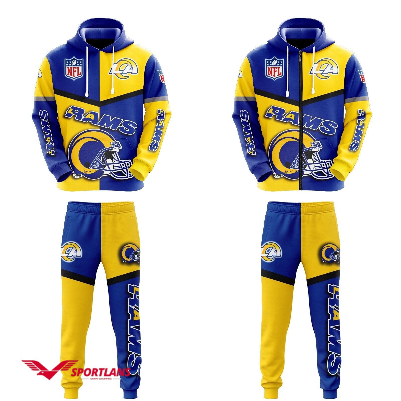 los angeles rams nfl personalized combo hoodie2C zip hoodie and joggers for nfl fans tmhj22011019 koqzq3f7xb