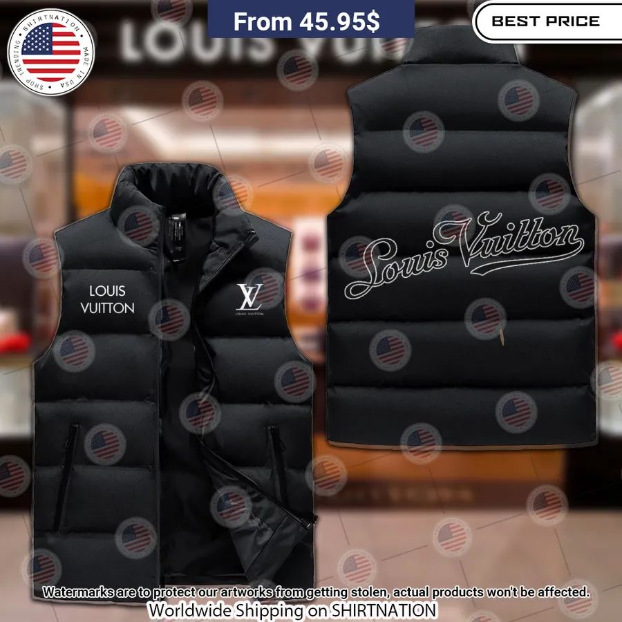 louis vuitton black sleeveless down jacket 1 676