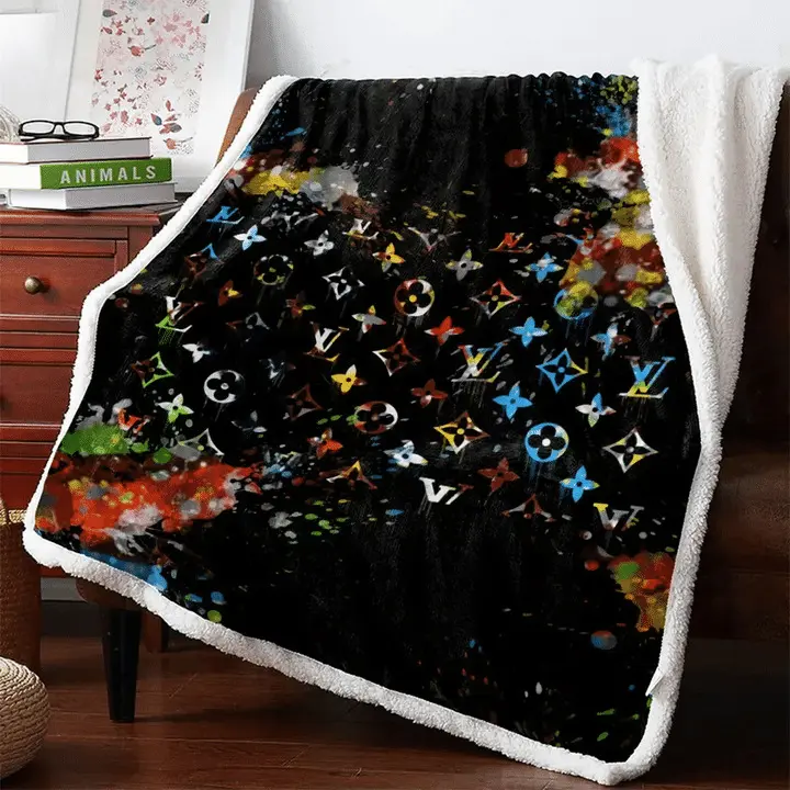 louis vuitton colorful limited editition fleece blankets 002 3yxhx