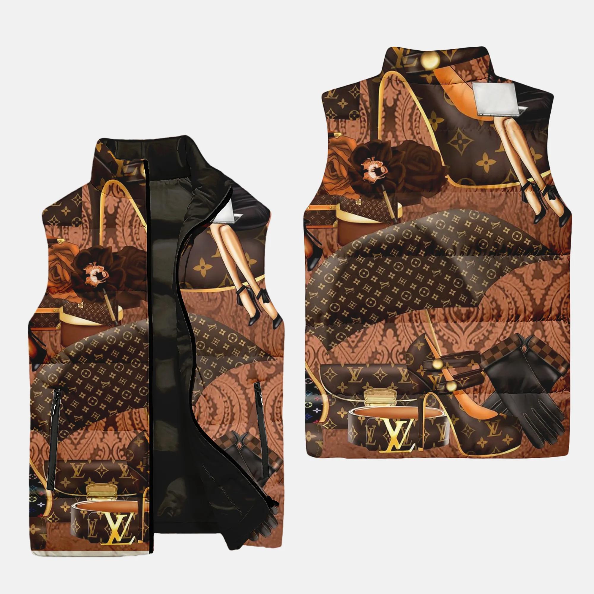 louis vuitton fashion luxury brand 3d sleeveless puffer jacket 20240110053338762