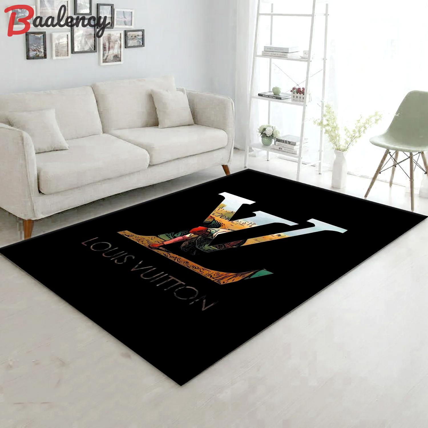louis vuitton logo type 772 upgrade your living room with luxury home decor area carpets floor decor door mats and hot gift items with style a high end fashion brand rectangle rug 20240525083045105