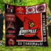 louisville cardinals 3d customized quilt blanket