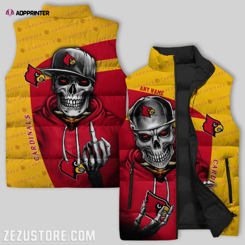 louisville cardinals ncaa sleeveless puffer jacket custom for fans gifts 1