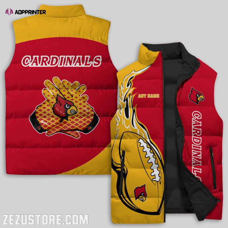 louisville cardinals ncaa sleeveless puffer jacket custom for fans gifts 2