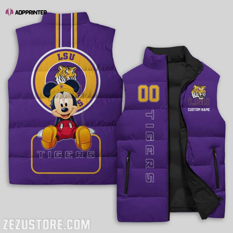 lsu tigers ncaa sleeveless puffer jacket custom for fans gifts 4