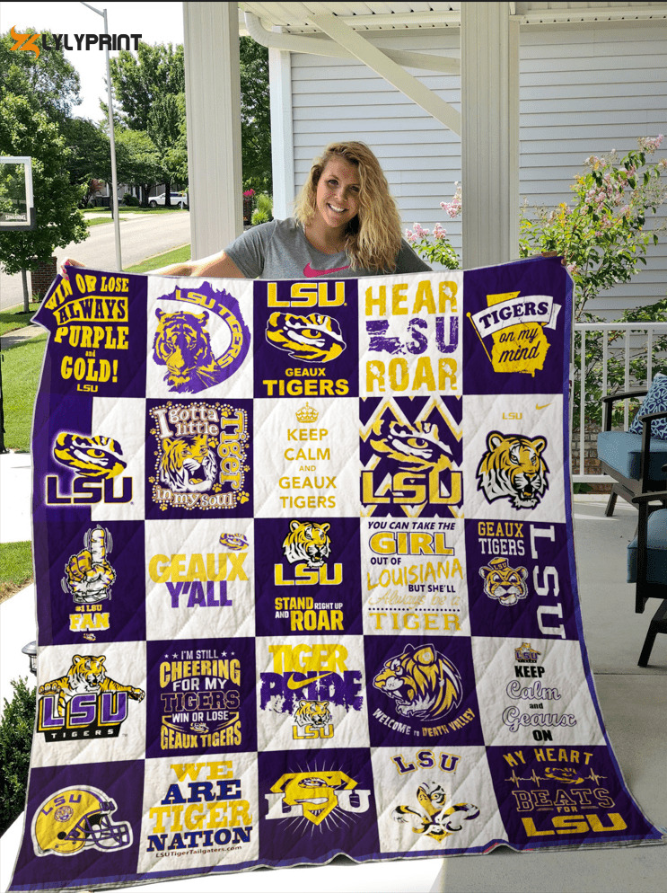 lsu tigers quilt blanket for fans home decor gift