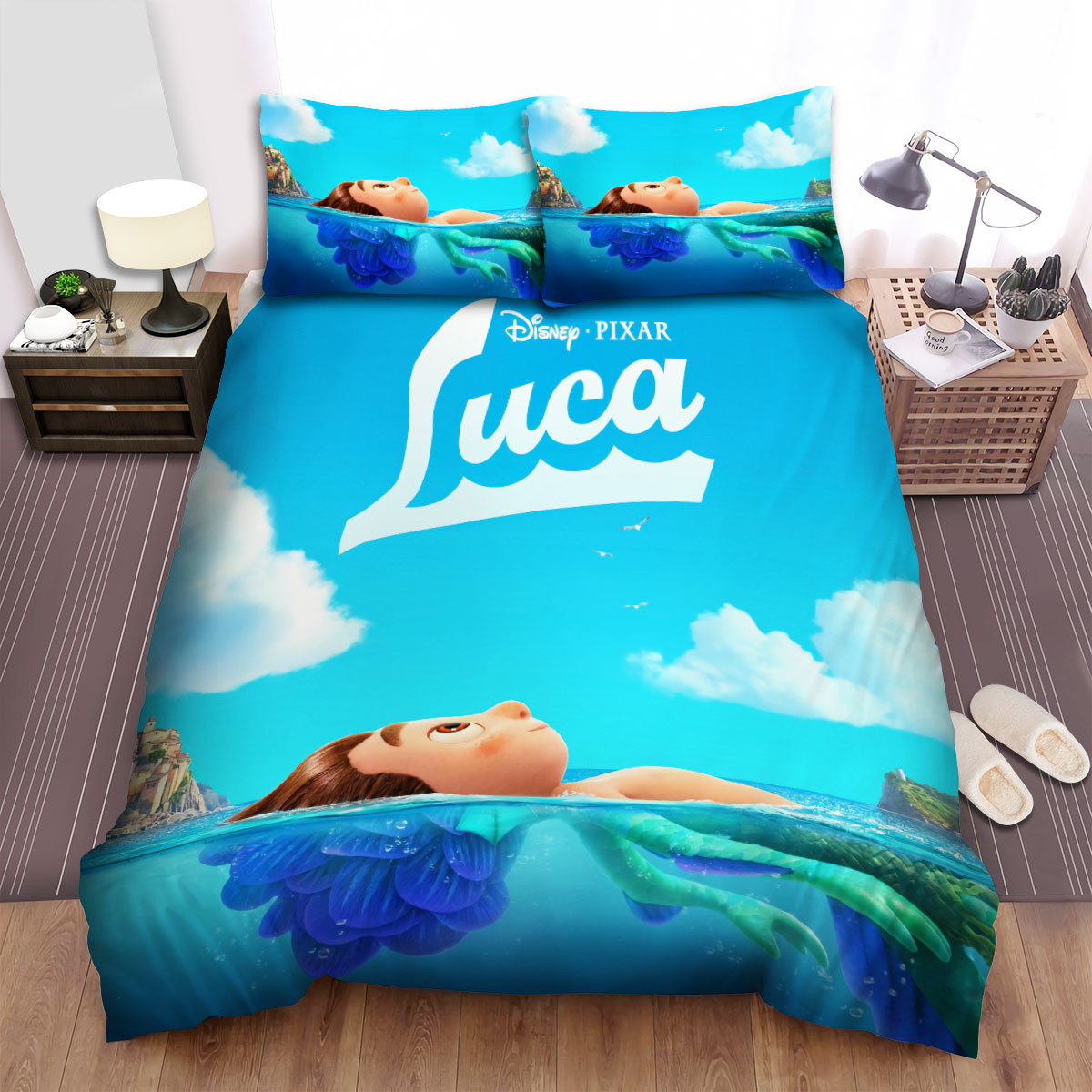 luca floating on the sea poster bed sheet spread duvet cover bedding sets fvzfl