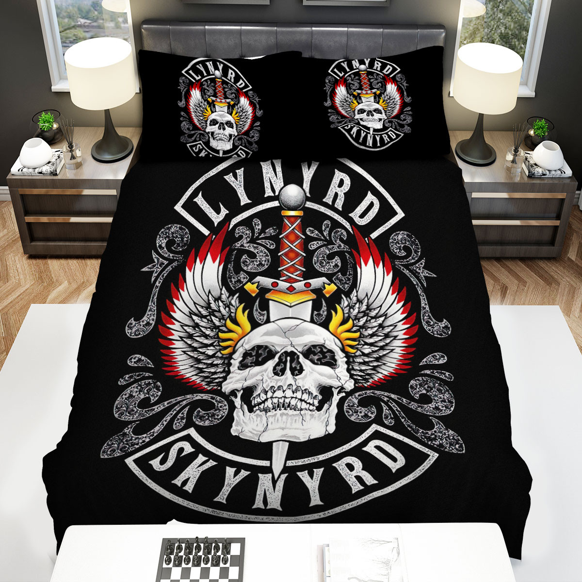 lynyrd skynyrd skull and the sword bed sheets spread comforter duvet cover bedding sets 8lly6