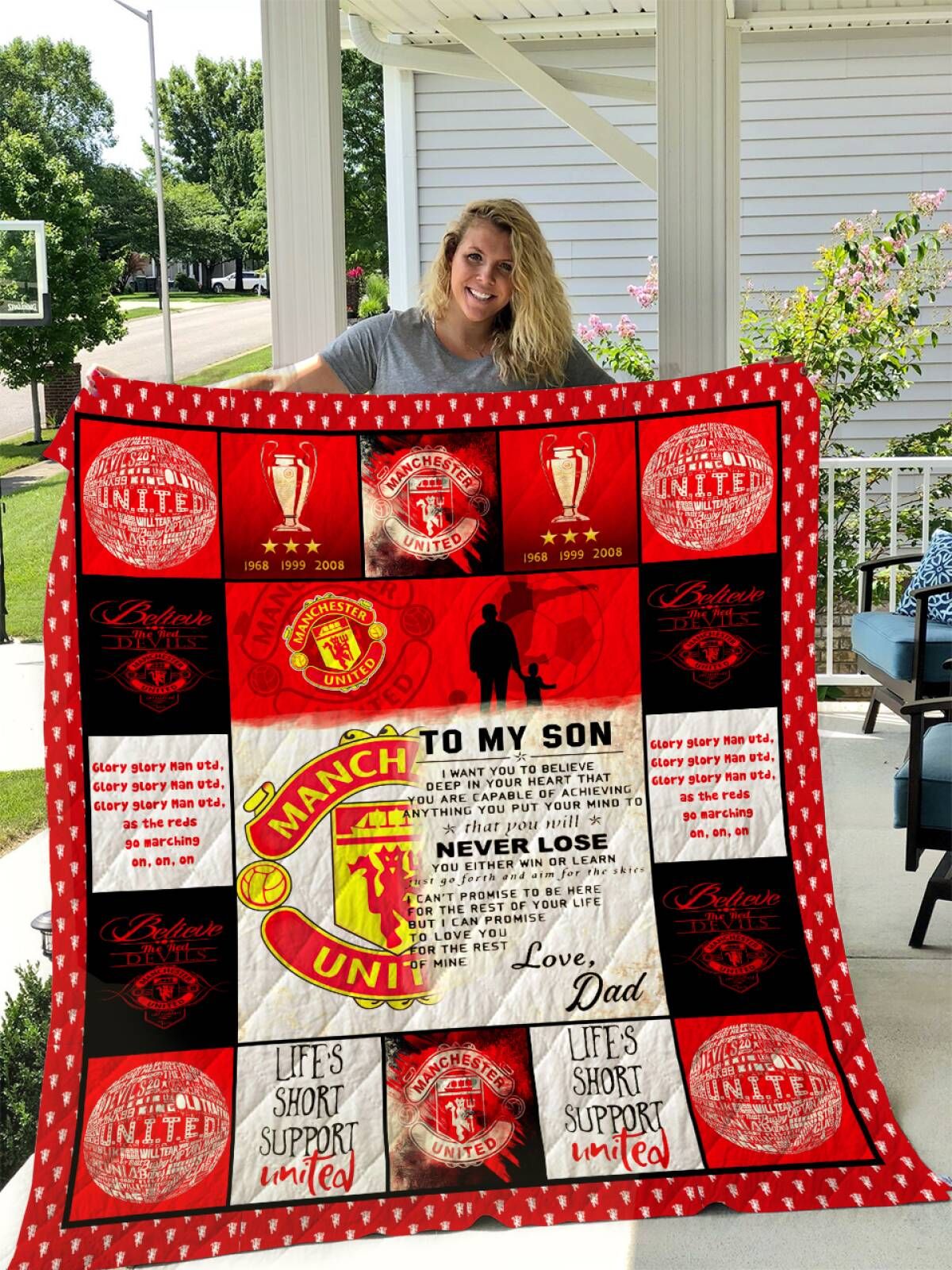 manchester united to my son quilt blanket 0927