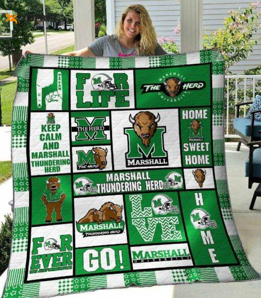 marshall thundering herd 2 quilt blanket for fans home decor gift 2 1