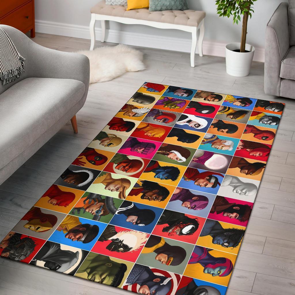 marvel comics collage head area rug 0