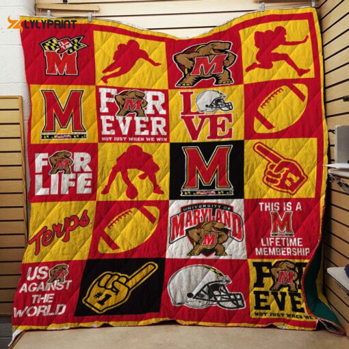 maryland terrapins 1 quilt blanket for fans home decor gift 4