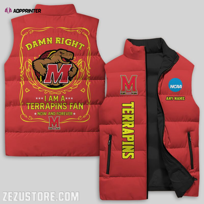 maryland terrapins ncaa sleeveless puffer jacket custom for fans gifts 3