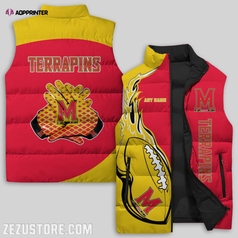 maryland terrapins ncaa sleeveless puffer jacket custom for fans spj1981