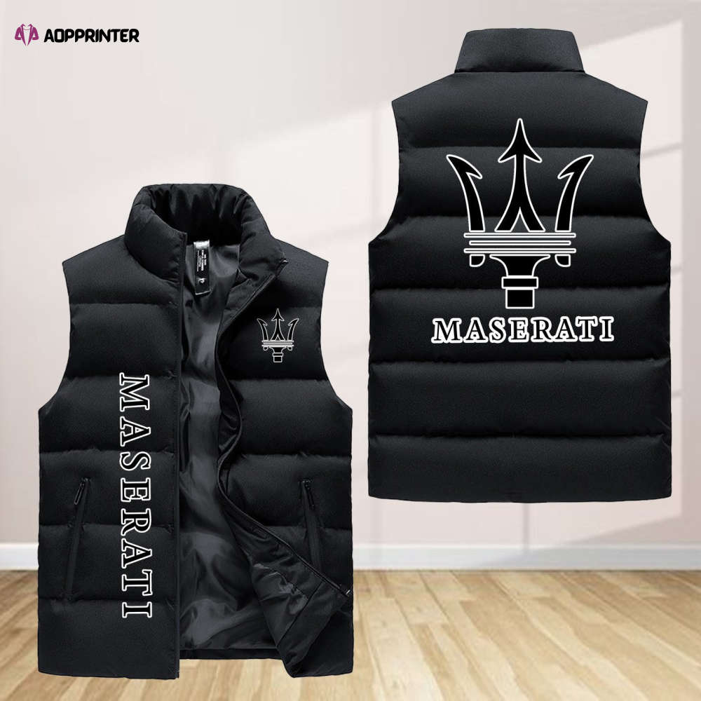 maserati sleeveless puffer jacket custom for fans gifts