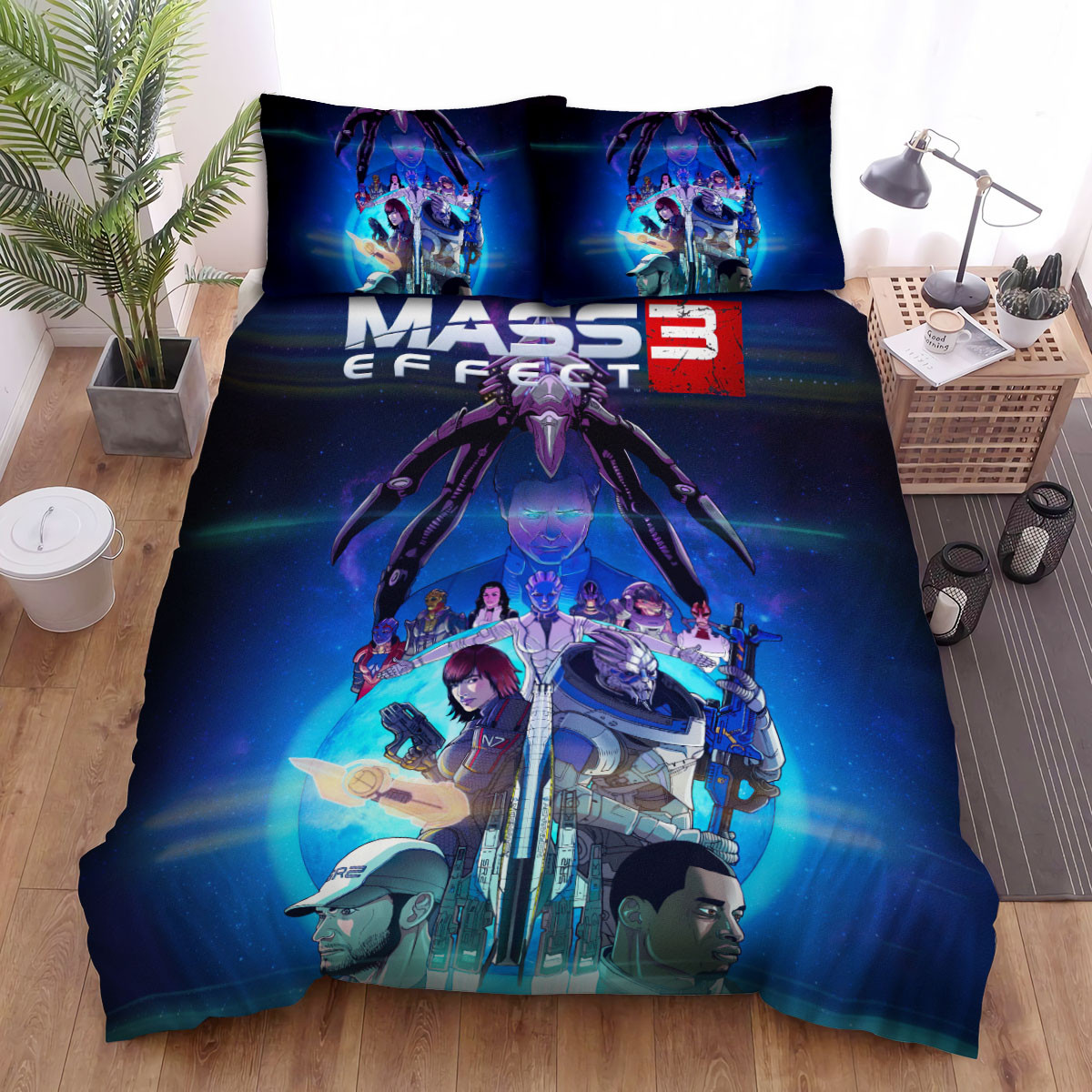 mass effect 3 characters art bed sheets spread comforter duvet cover bedding sets et2gk