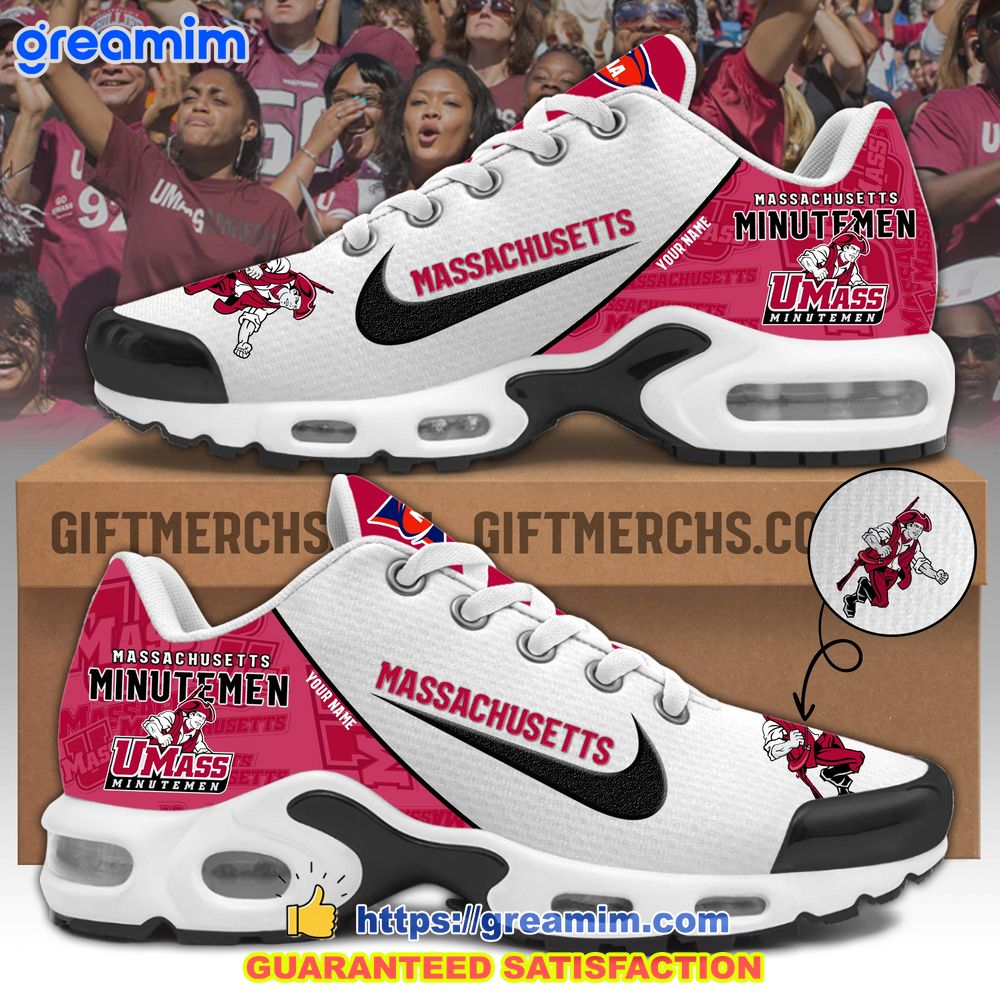 massachusetts minutemen custom nike air max plus shoes 1 bnYFf