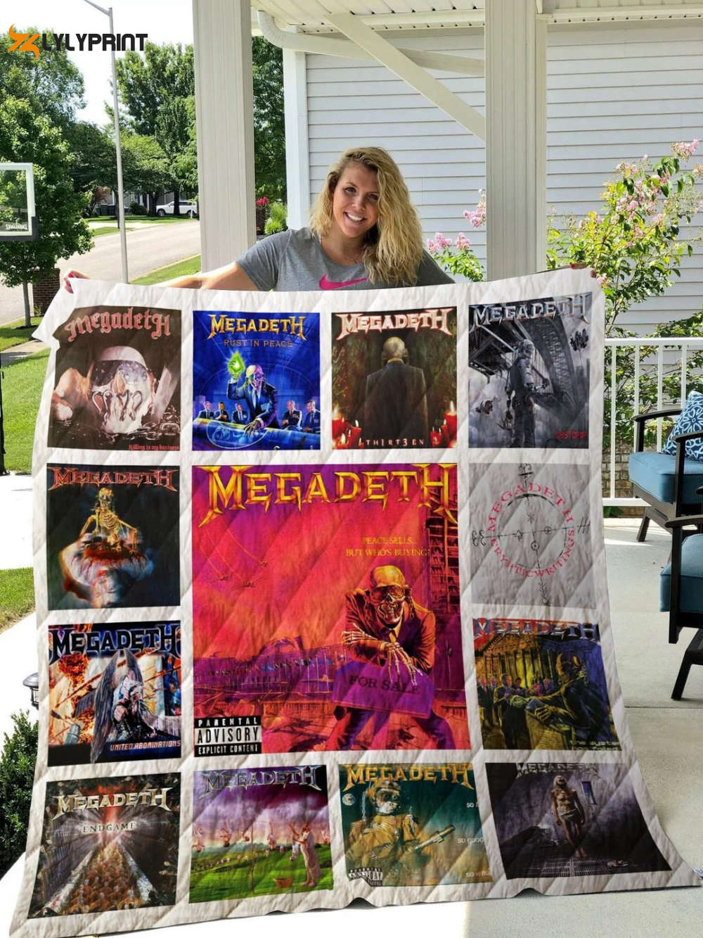 megadeth quilt blanket for fans home decor gift