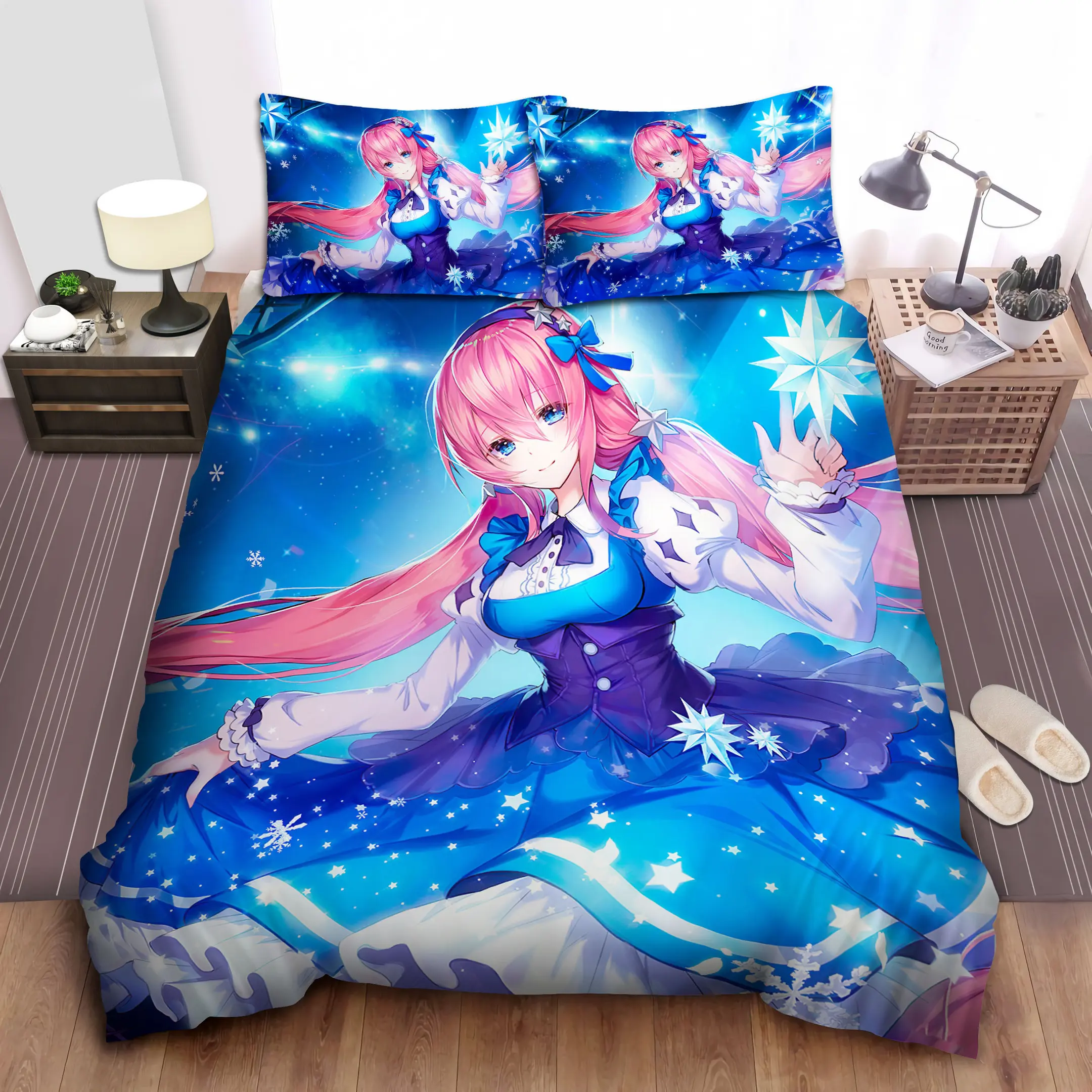 megurine luka in blue dress bed sheets spread comforter duvet cover bedding sets ifjtu