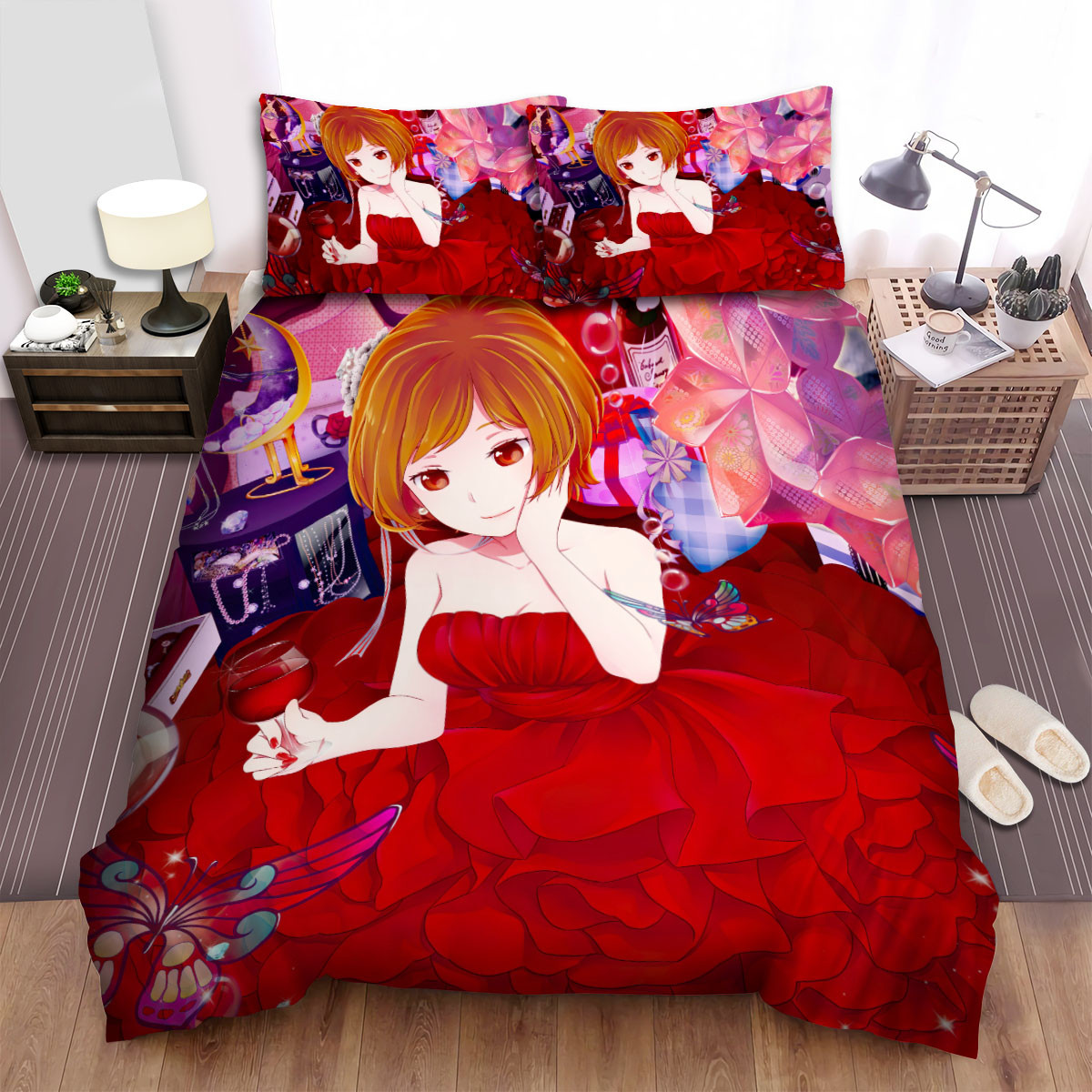 meiko vocaloid red dress and wine bed sheets spread comforter duvet cover bedding sets 911qe