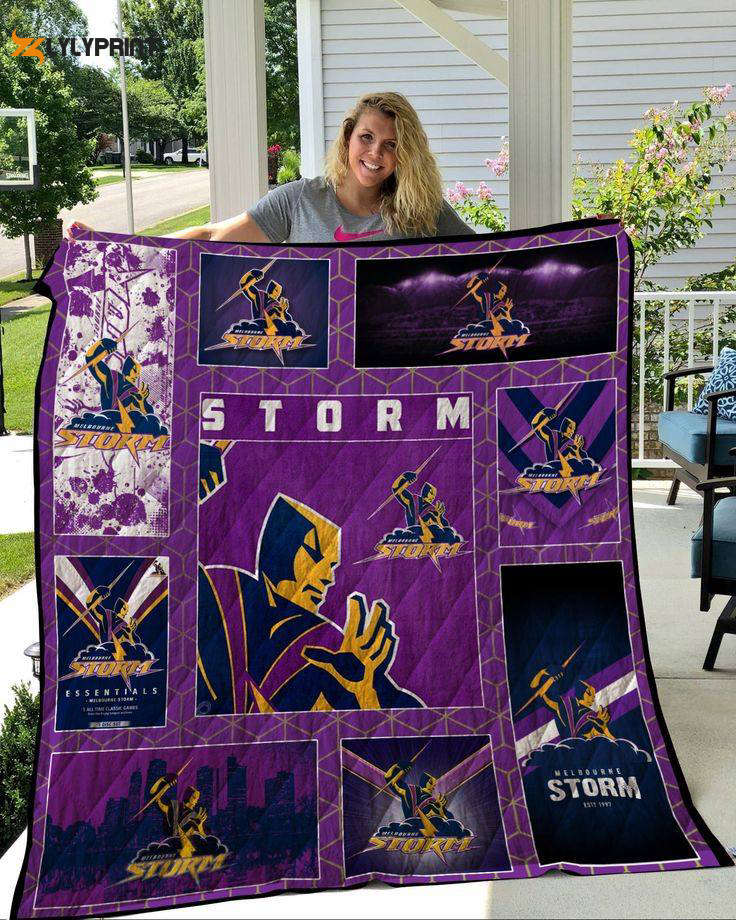 melbourne storm 1 quilt blanket for fans home decor gift 1