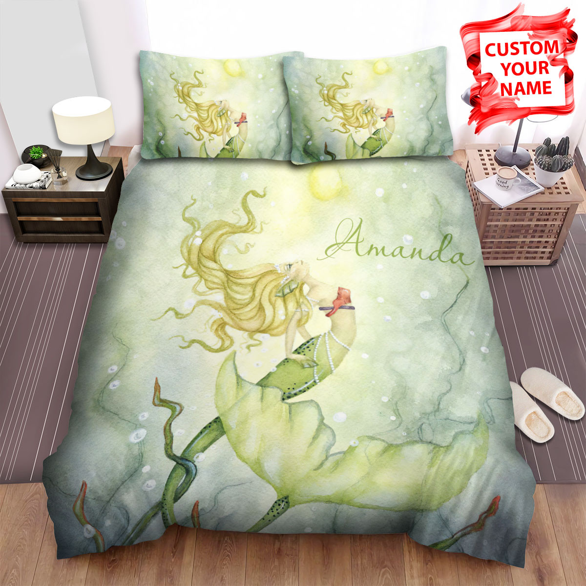 mermaid and golden pearl duvet cover bedroom sets comfortable bedding sets lspmm