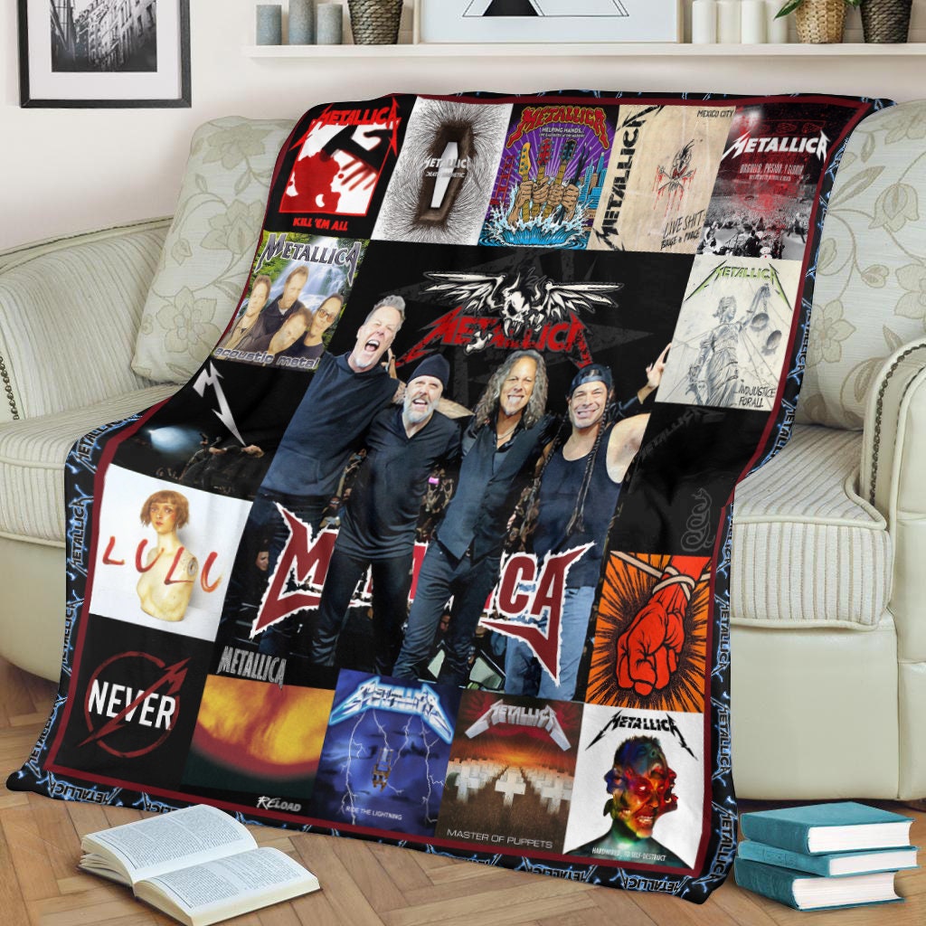 metallica rock band album covers fleece blanket wgxap