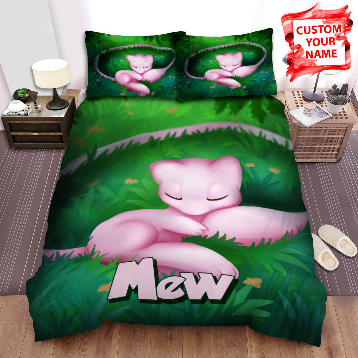 mew sleeping on grass bed sheets spread comforter duvet cover bedding sets glnyk