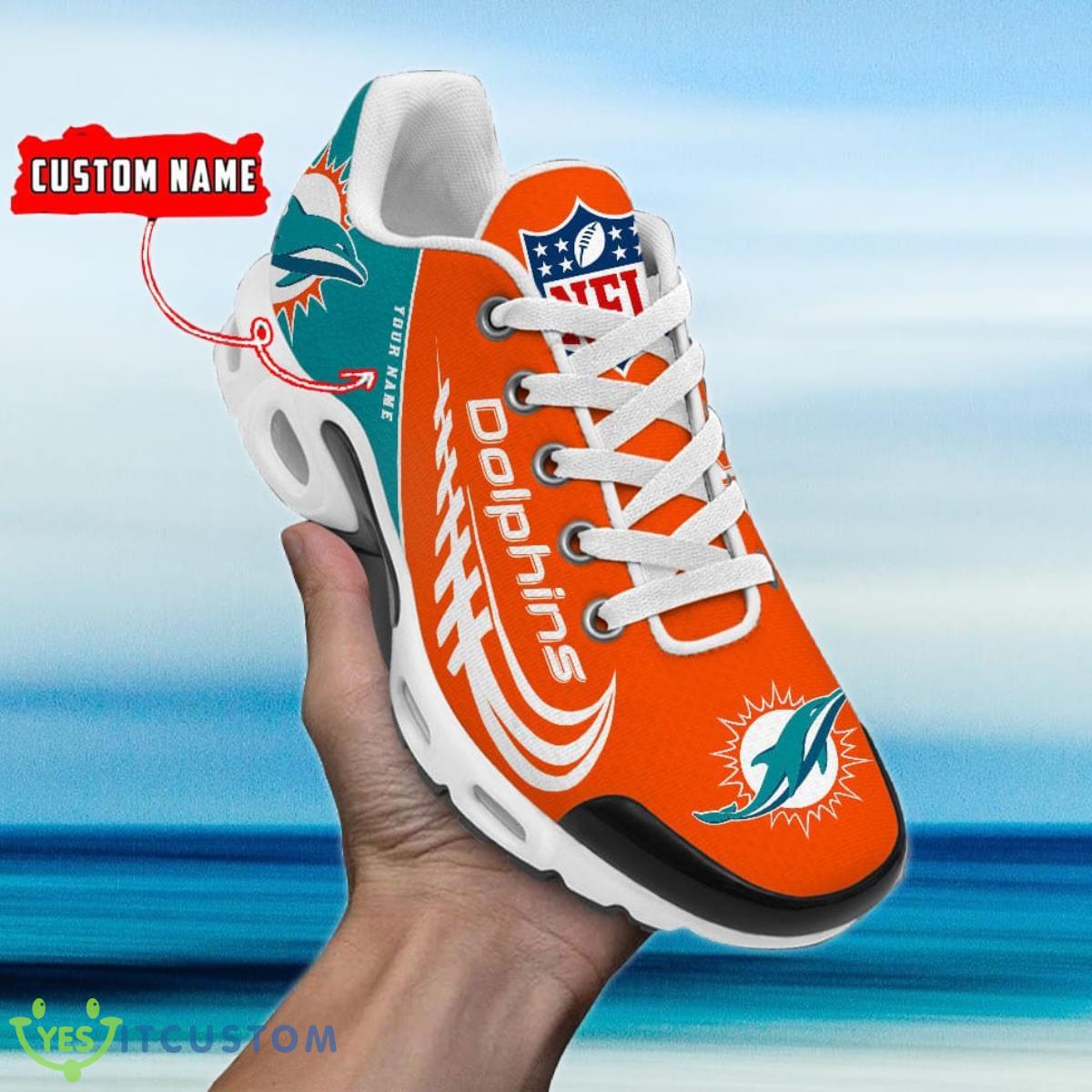 miami dolphins custom name air cushion sports shoes