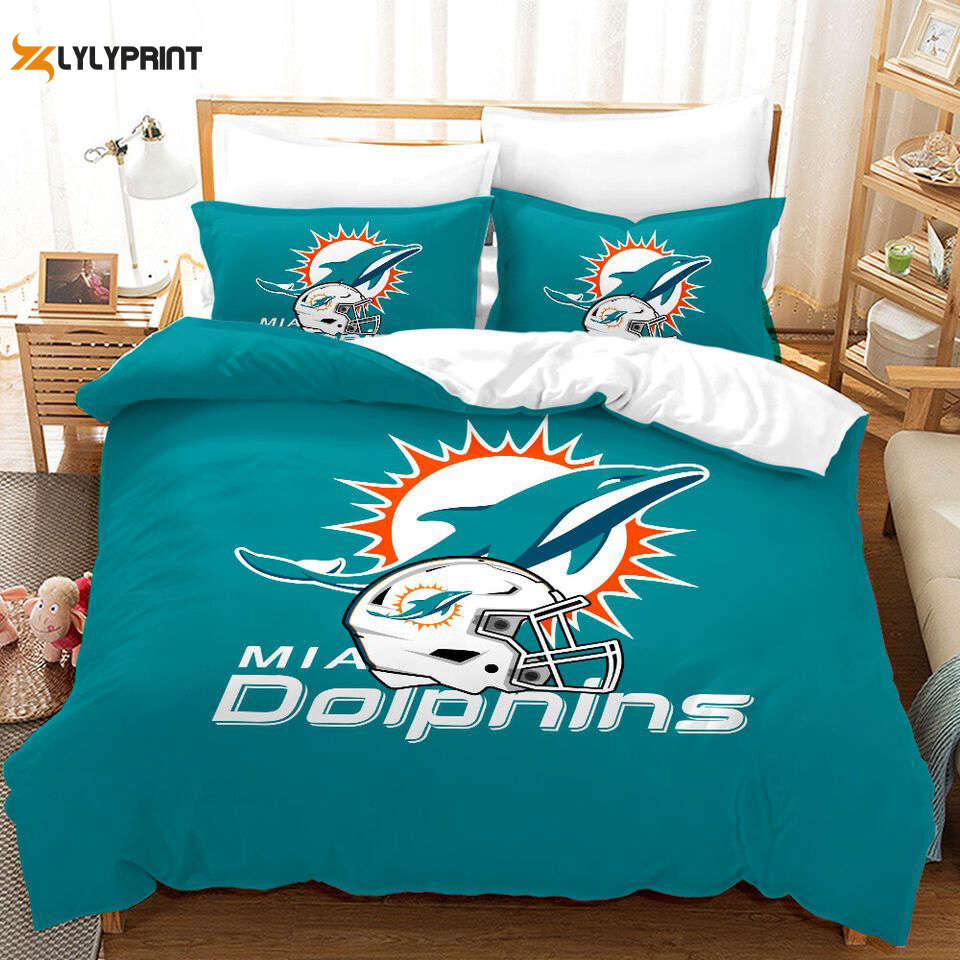 miami dolphins duvet cover bedding set bd461