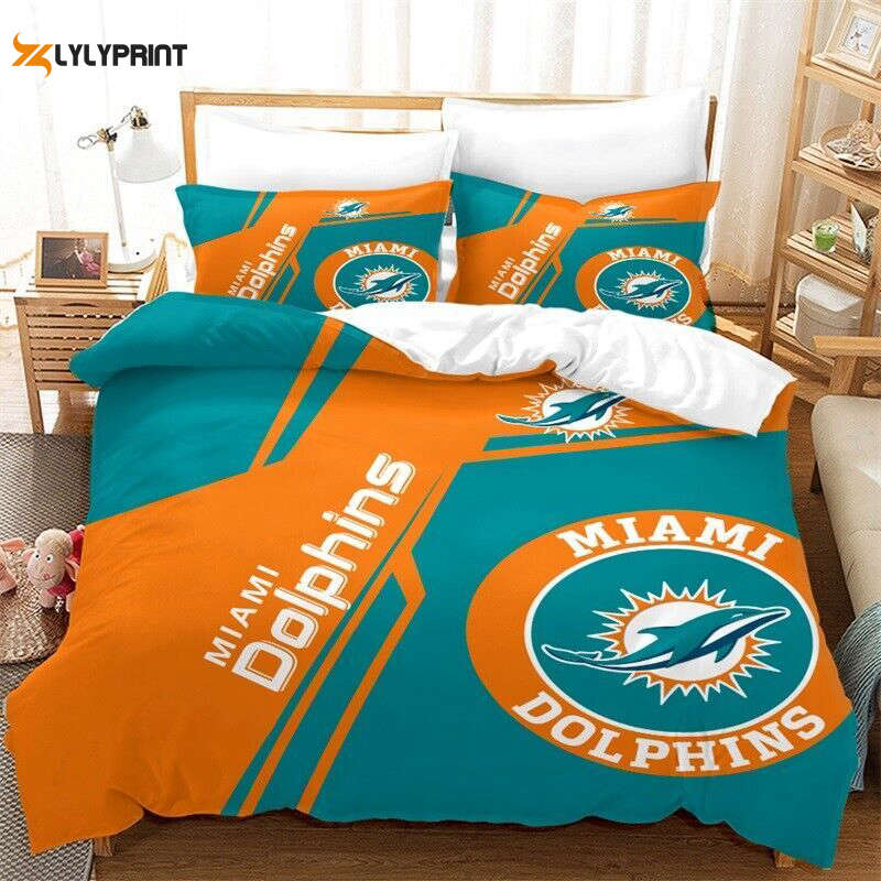 miami dolphins duvet cover bedding set bd464