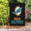 miami dolphins logo art illustration 2 double sided printing garden flag home decor gifts