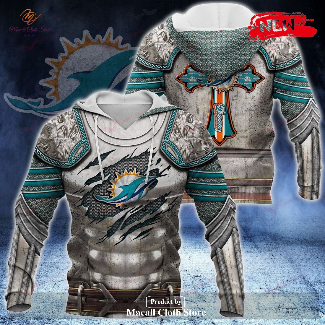 miami dolphins nfl knight templar armor hoodie sweatshirt 3d 1 DSsGe