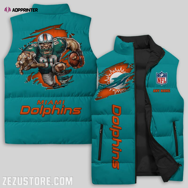 miami dolphins nfl sleeveless puffer jacket custom for fans gifts 18