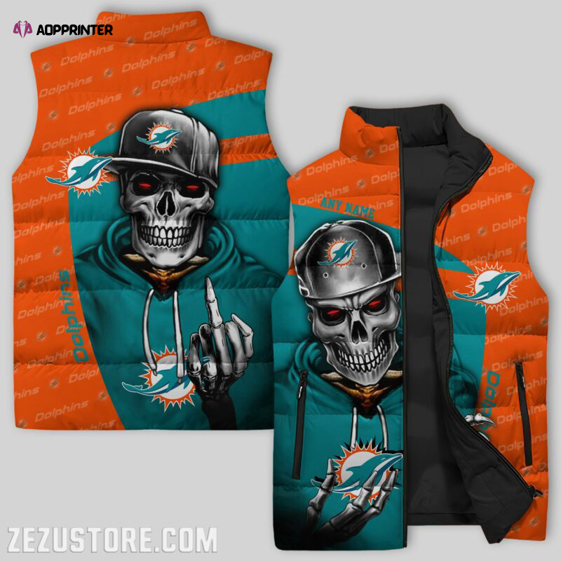 miami dolphins nfl sleeveless puffer jacket custom for fans gifts 21