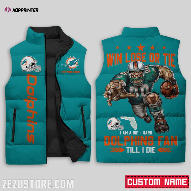 miami dolphins nfl sleeveless puffer jacket custom for fans gifts 9