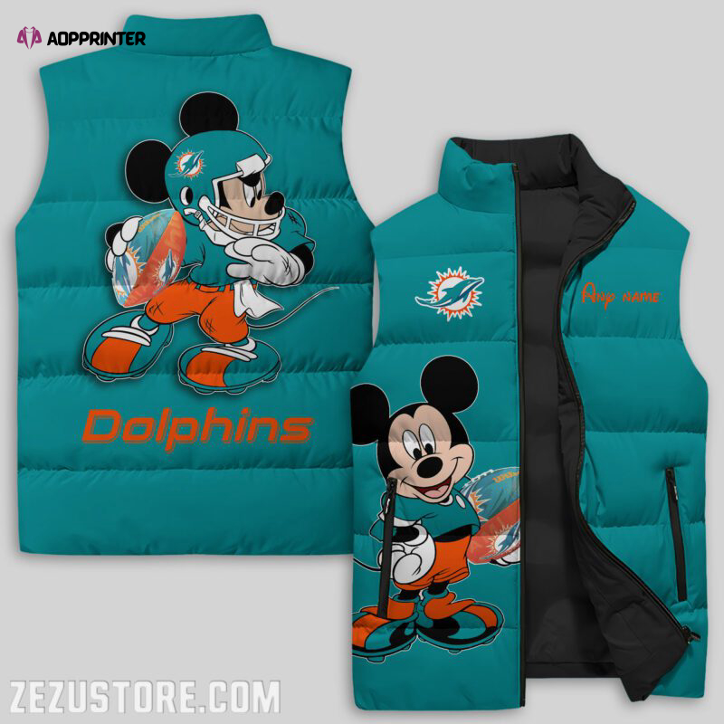 miami dolphins nfl sleeveless puffer jacket custom for fans spj1391