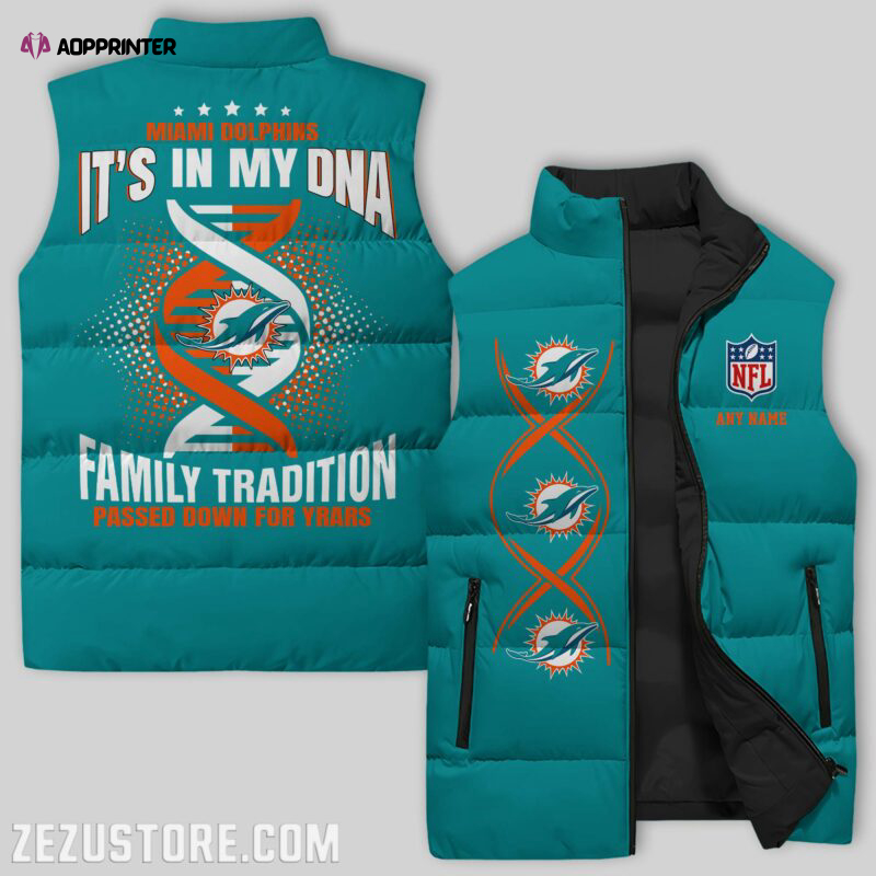 miami dolphins nfl sleeveless puffer jacket custom for fans spj2434