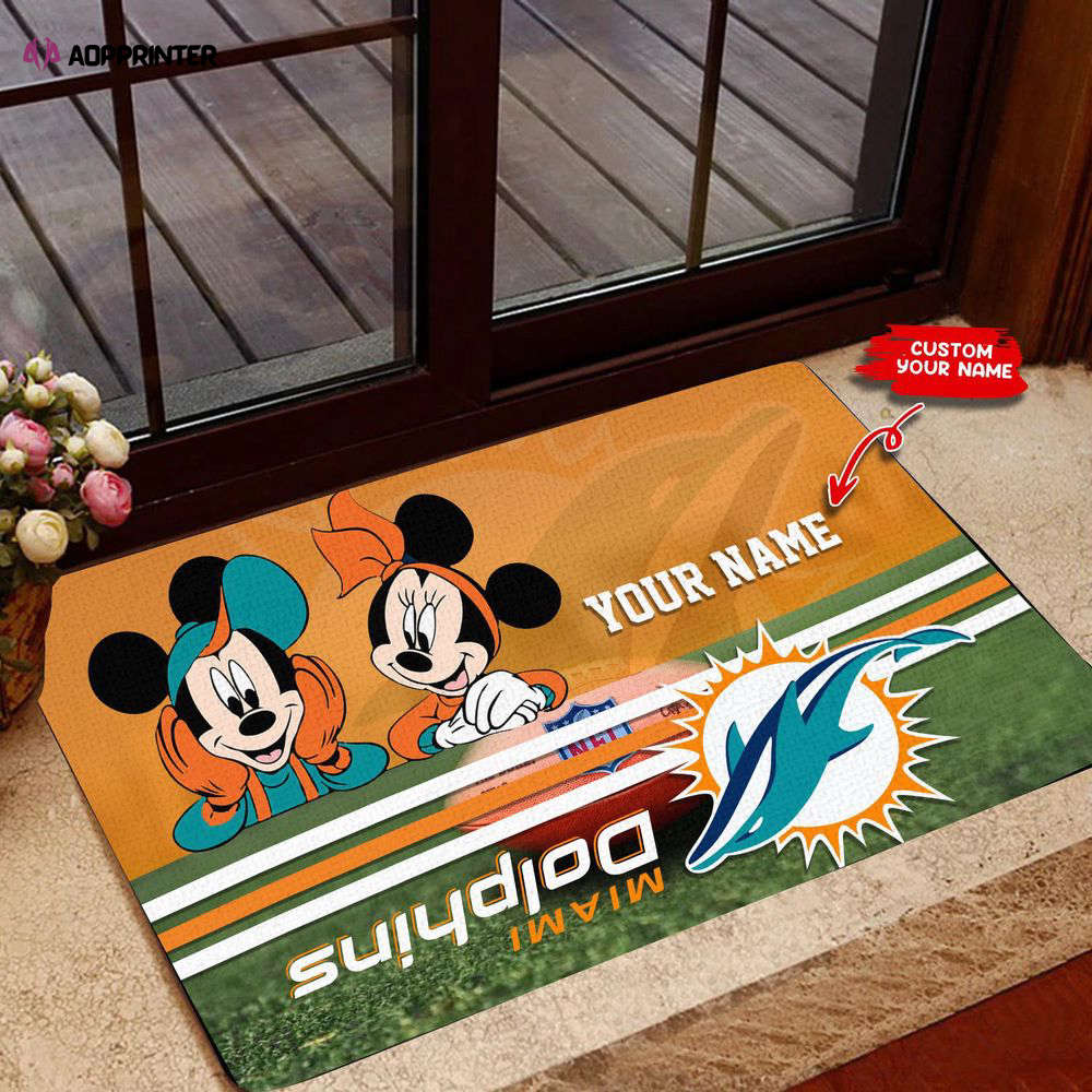 miami dolphins personalized doormat best gift for home decor