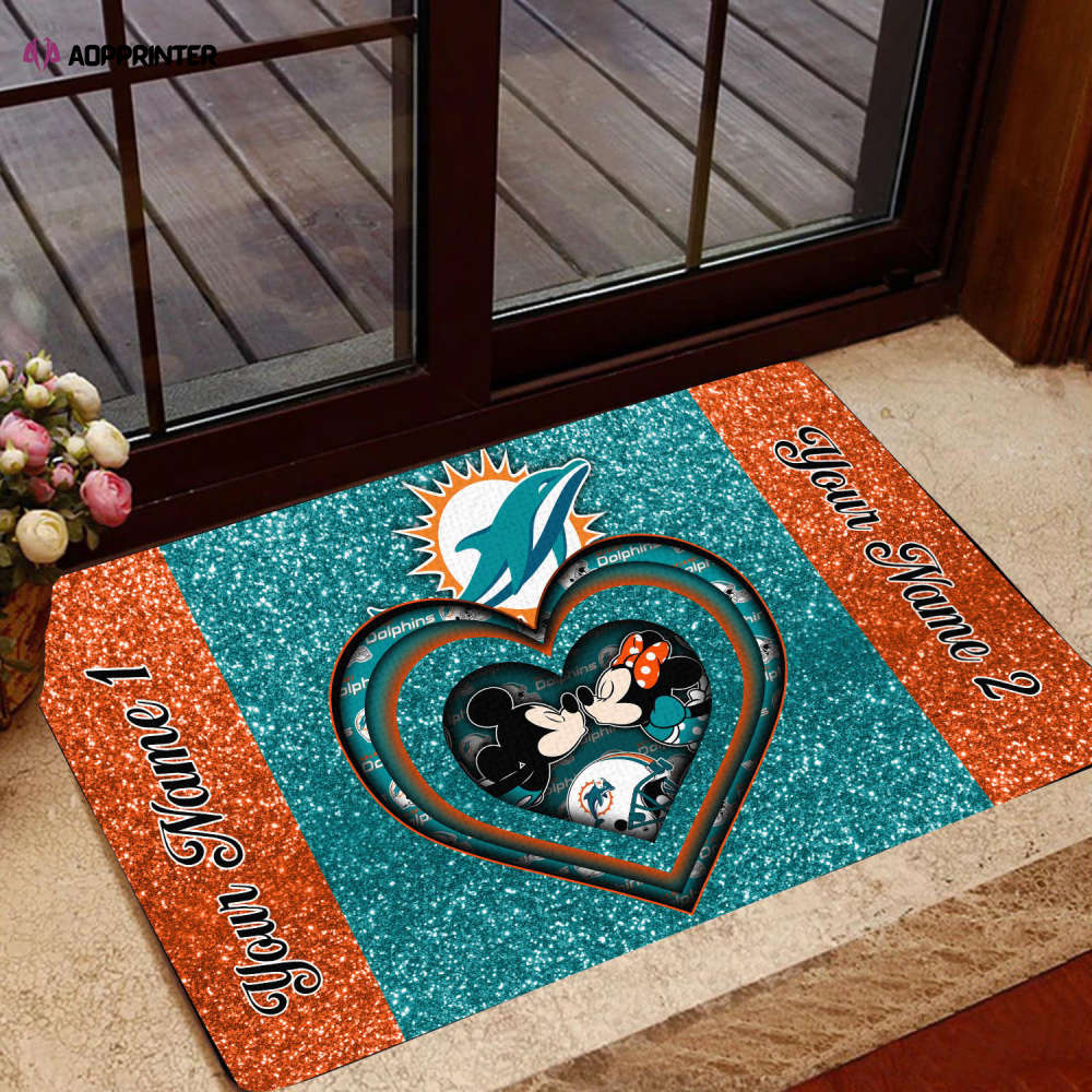 miami dolphins personalized doormat gift for home decor